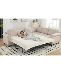 Streamdale 2-in-1 Sleeper Sofa 6-Seater L-Shaped Sofa Bed