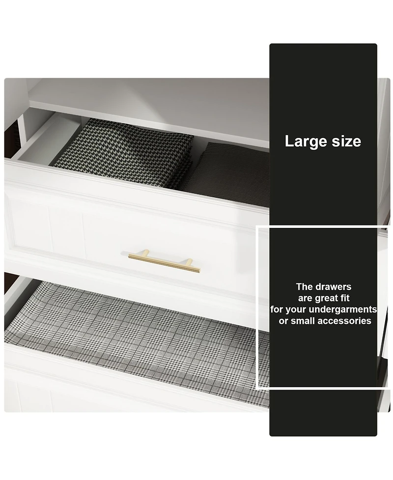 Homsee 9-Drawer Black Wood Dresser Bedroom Storage Cabinet