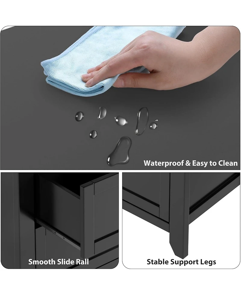 gaomon 6 Drawer Dresser for Bedroom, Wooden Chest with Deep Drawers and Metal Knobs Entryway, Hallway, or Kids Room