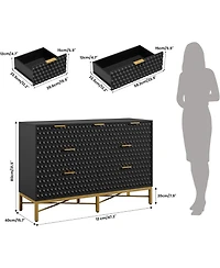 gaomon Modern 7 Drawer Dresser for Bedroom, Long Wooden Chest with Deep Drawers and Wide Top Living Room, Closet, Hallway