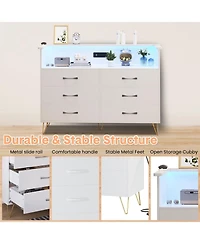 Gaomon 6-Drawer Dresser with Rgb Led Lights – Large Storage Chest for Bedroom, Entryway, Living Room, Stylish Tv Stand Cabinet