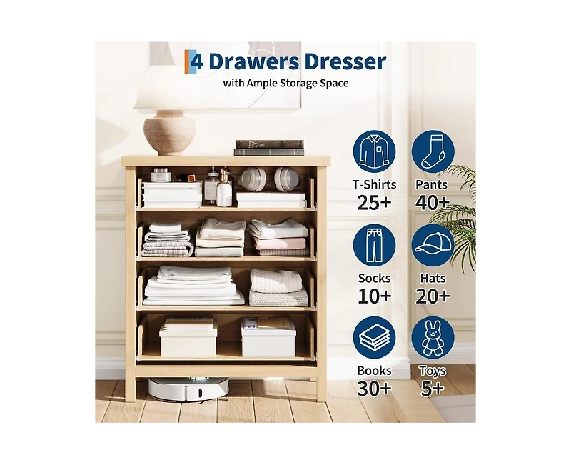 gaomon Fluted Dresser for Bedroom