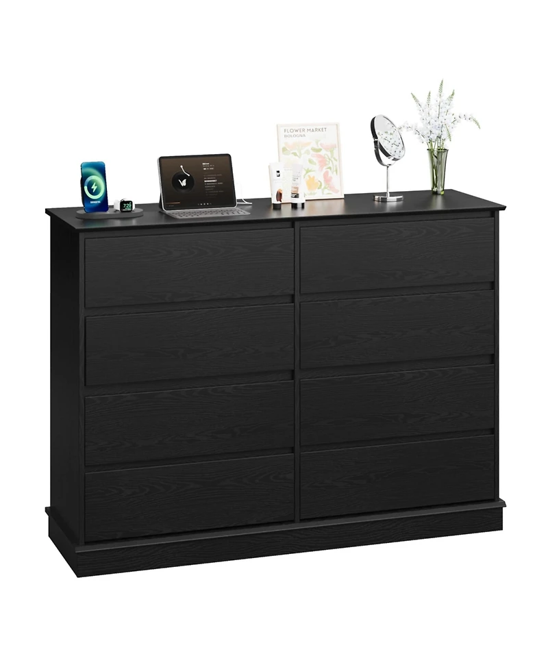 gaomon 8 Drawer Dresser for Bedroom, Wide Wooden Chest of Drawers with Top
