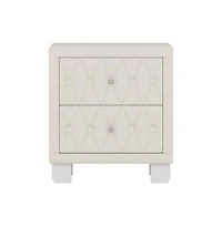 Cesicia Velvet Nightstand with 2 Drawers and Crystal Handles Elegant Storage End Table for Bedroom