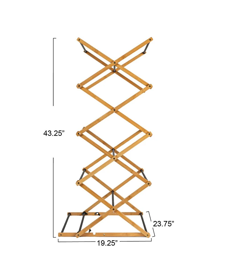 Household Essentials Bamboo V-Shaped Folding Clothes Drying Rack