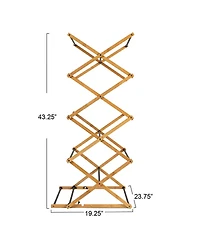 Household Essentials Bamboo V-Shaped Folding Clothes Drying Rack