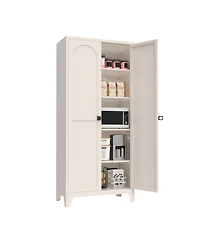 Streamdale Furniture 71" Locking Metal Storage Cabinet - Beige