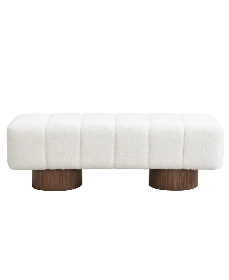 Streamdale Furniture 11" Boucle Upholstered Dining/Entryway Bench