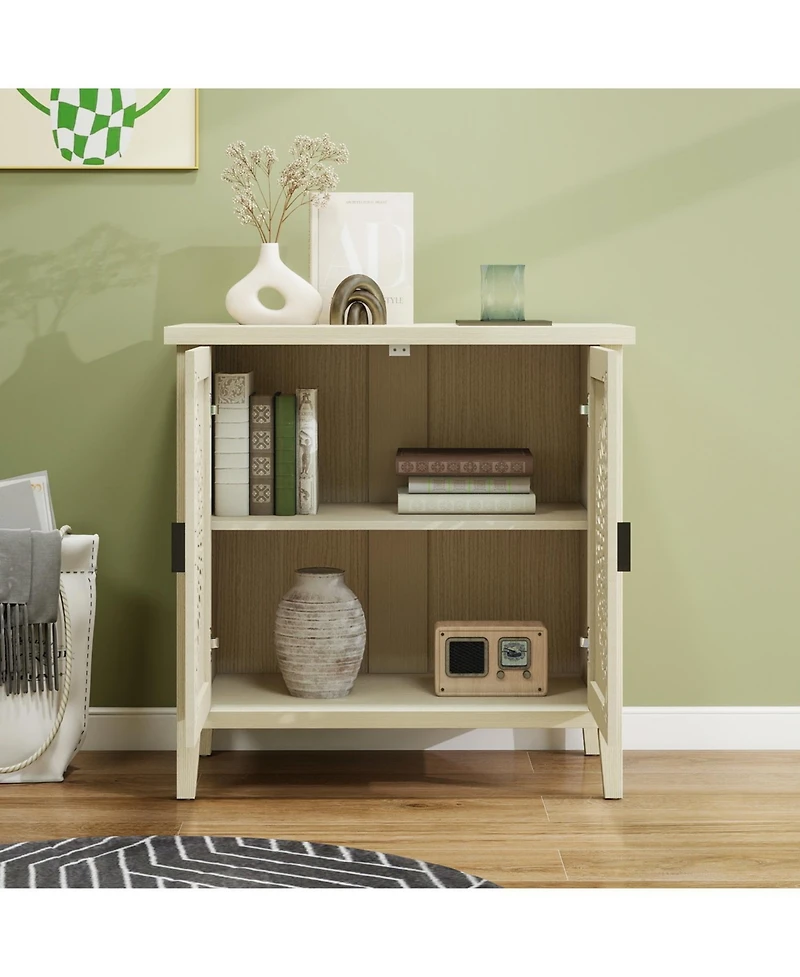 Streamdale Hollow-Carved 2 Door Accent Cabinet with Adjustable Shelf