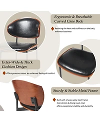 Streamdale Furniture Bentwood Dining Chairs - Set of 2 Leather Seats