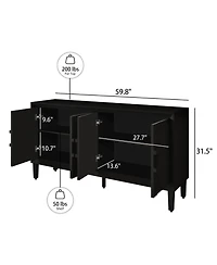 Streamdale Furniture Rustic Black Farmhouse Credenza