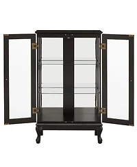 Streamdale Furniture Lighted Curio Cabinet with Glass Doors & Adjustable Shelves - Black