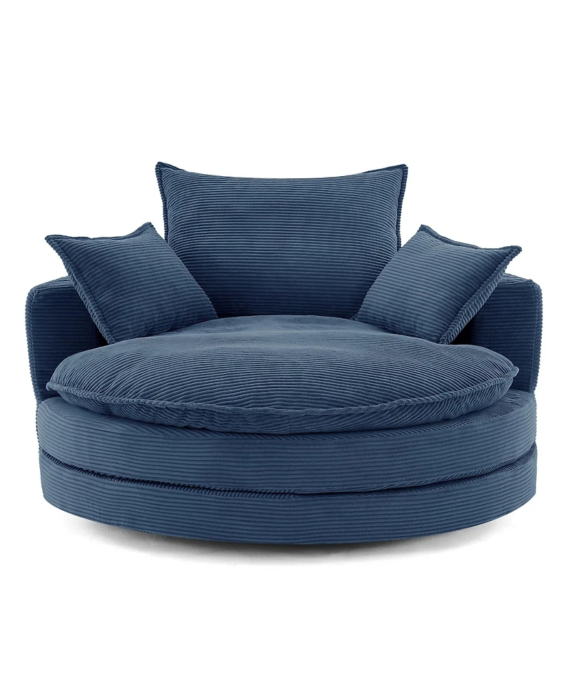 Streamdale 360 Swivel Barrel Chair with Pillows - Blue