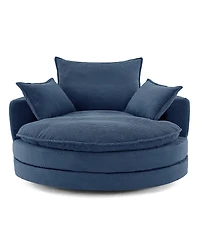 Streamdale 360 Swivel Barrel Chair with Pillows - Blue