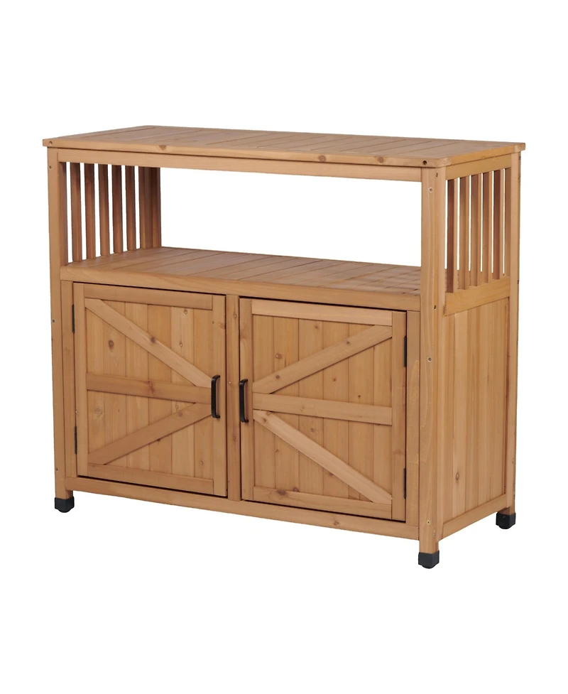 Streamdale Furniture Wooden Patio Bar Table Set with Storage