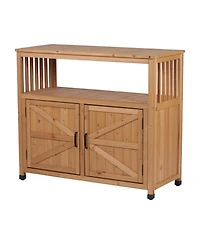 Streamdale Furniture Wooden Patio Bar Table Set with Storage