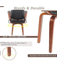 Streamdale Furniture Mid-Century Swivel Dining Chairs (Set of 2)