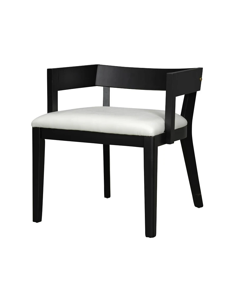 Streamdale Furniture Wood & Pu Leather Upholstered Dining Chairs Set of 2