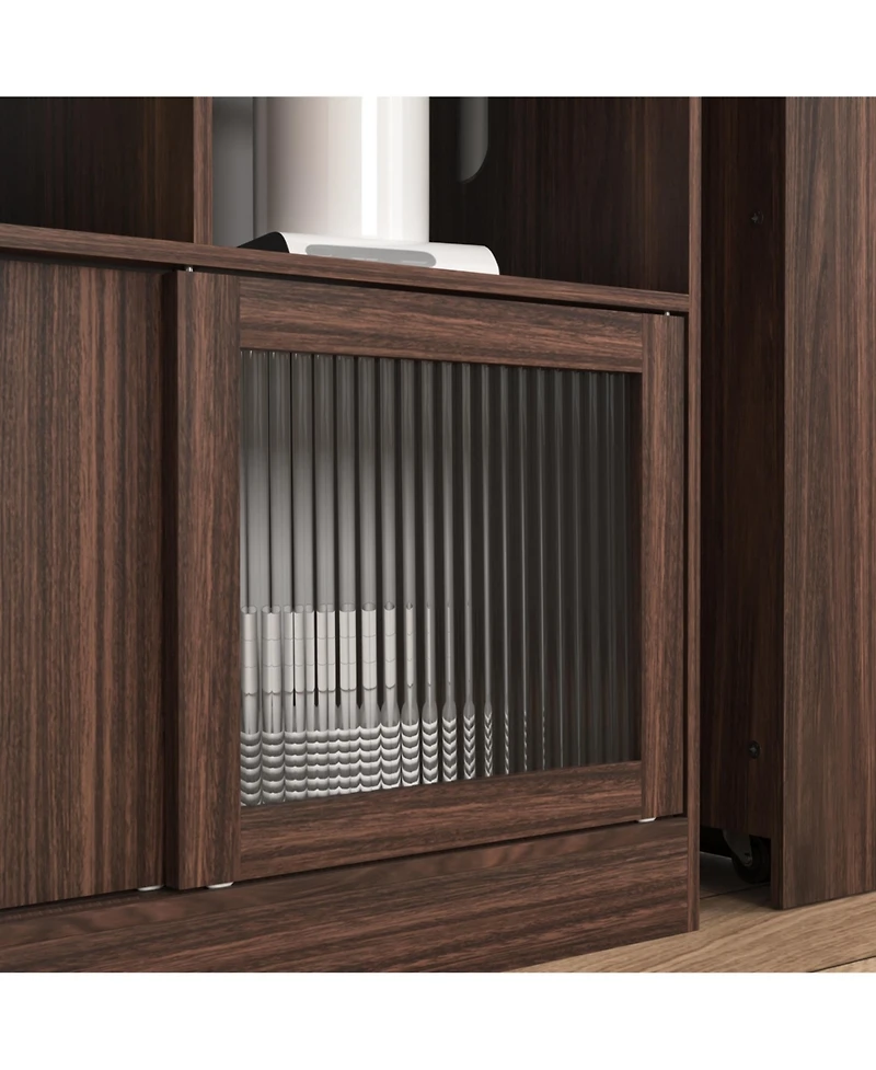 Streamdale Furniture Rotating Bar Cabinet with Ample Storage