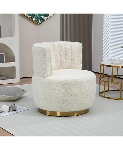 Streamdale Furniture Plush Teddy Swivel Accent Chair Comfort and Style for Any Room