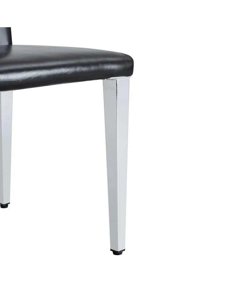 Streamdale Furniture Pu Dining Chairs Silver Legs (Set of 4)
