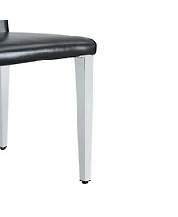 Streamdale Furniture Pu Dining Chairs Silver Legs (Set of 4)