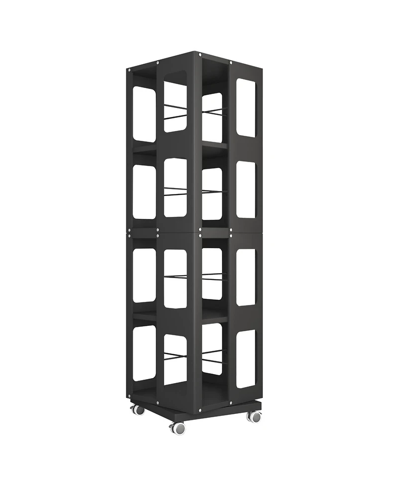 Streamdale Furniture Rotating Steel Bookshelf with Wheels