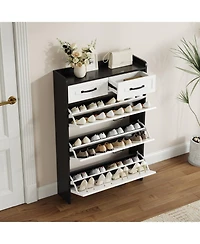 Streamdale Furniture 3-Door Shoe Cabinet with Drawers