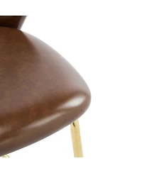 Streamdale Furniture Kira Dark Brown Faux Leather Bar Stools (Set of 2)