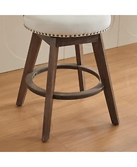 Streamdale 26" Swivel Velvet Counter Stools Set of 2, Beige