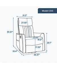 Streamdale Furniture Grey Faux Leather Massage Recliner Rocker Swivel Chair