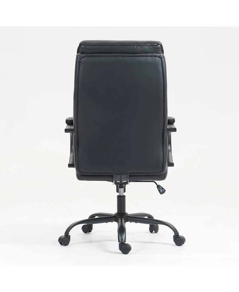 Streamdale Furniture Ergonomic Pu Leather Office Chair with Lumbar Support