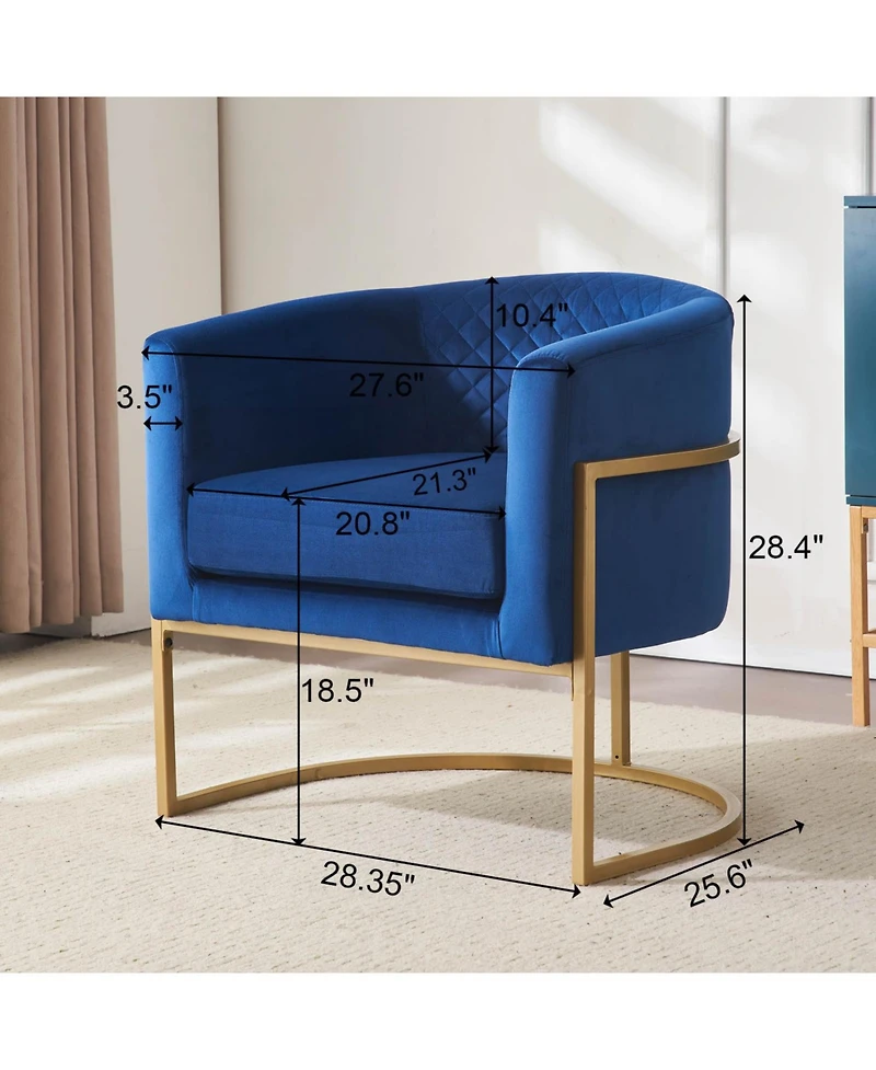 Streamdale Furniture Upholstered velvet chair Gold metal bracket, medieval living room office tea room lounge chair