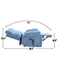 Streamdale Furniture Blue Heat Massage Power Lift Recliner