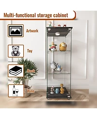 Streamdale Furniture Led Glass Display Cabinet - Black