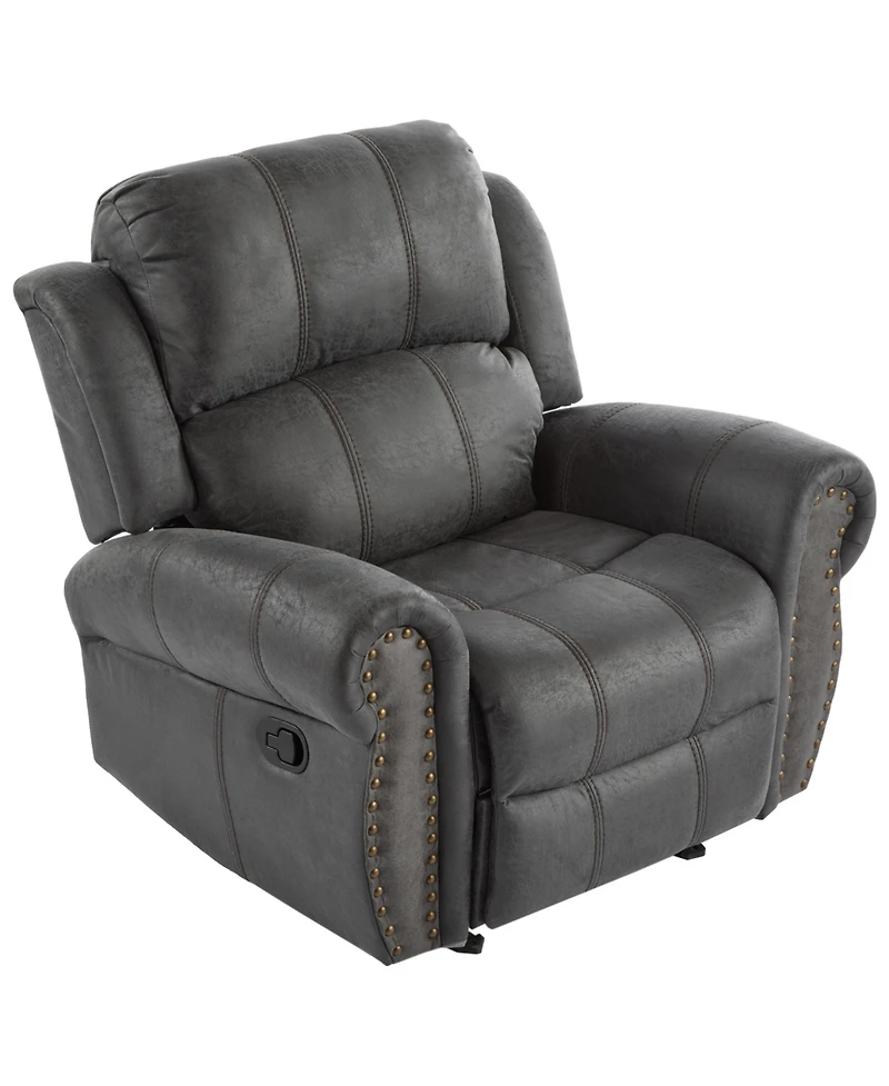 Streamdale Furniture 40.75" Wide Suede Manual Glider Standard Recliner, Slate