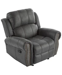 Streamdale Furniture 40.75" Wide Suede Manual Glider Standard Recliner, Slate