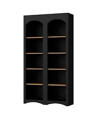 Streamdale Furniture 5-Tier Bookshelves (Set of 2), Two-Tone Cabinet, 72"H Pantry - Black
