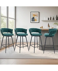 Streamdale Furniture Retro Green Rotating Bar Stools (Set of 4)