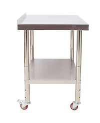 Streamdale Furniture Stainless Steel Prep Table 30x24, Backsplash, Casters