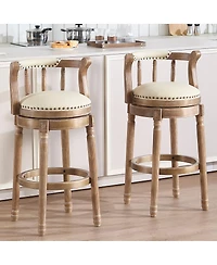 Streamdale Furniture + 26" Seat Height (1pc) + Leather + Wooden + Bar Stool