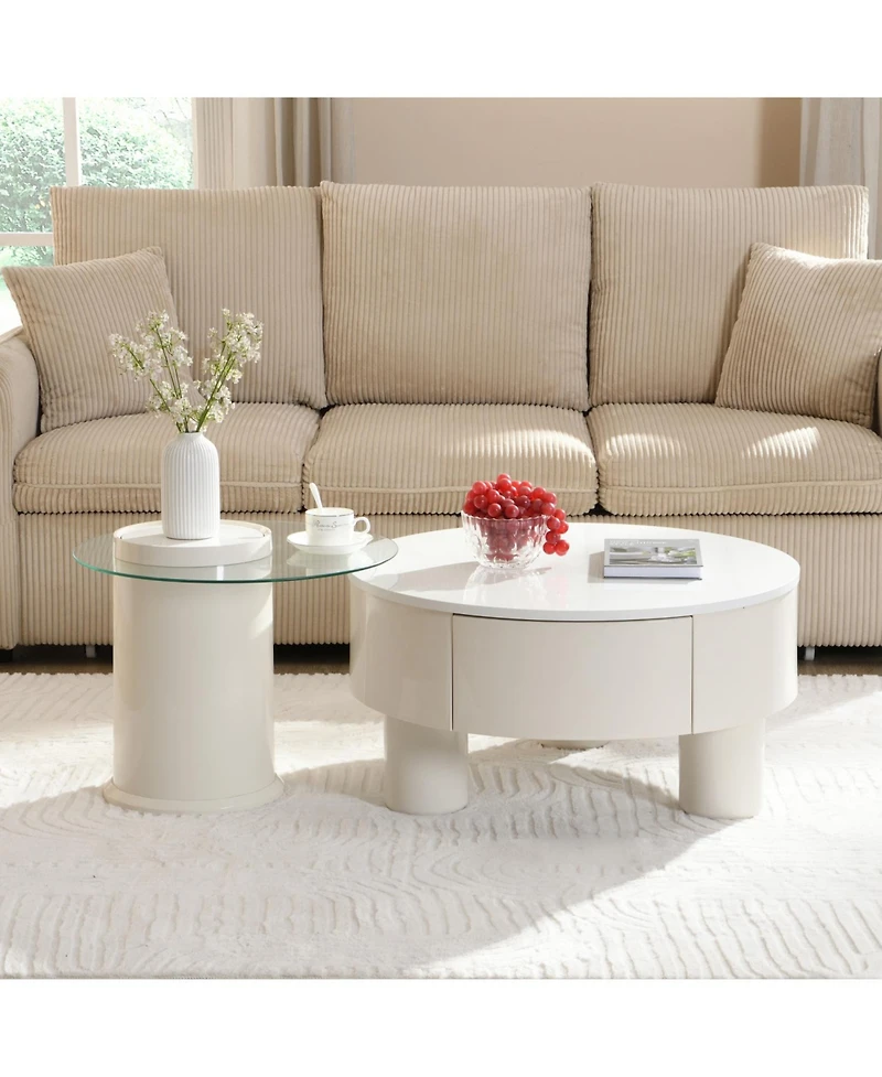 Streamdale Furniture Nesting Coffee Table Set w/ Storage Drawer