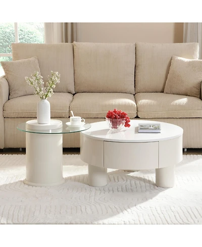 Streamdale Furniture Nesting Coffee Table Set w/ Storage Drawer
