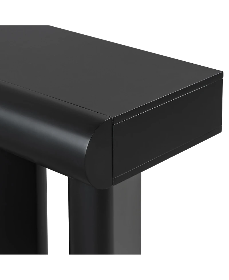 Streamdale Modern Black Entryway Table with Drawers & Geometric Legs