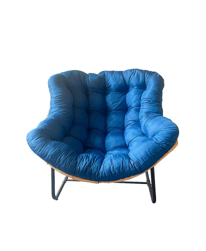 Streamdale Furniture Rattan Wicker Rocking Chair - Indoor/Outdoor - Blue