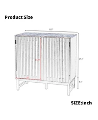 Streamdale Furniture Modern Slatted Grille Cabinet