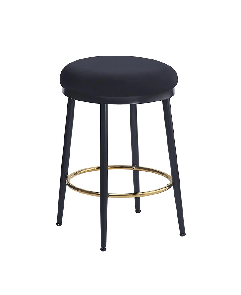 Streamdale Furniture Modern Counter Stools (4), 24.75", Black w/Iron Frame, Cushions