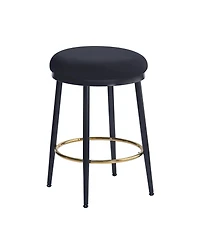 Streamdale Furniture Modern Counter Stools (4), 24.75", Black w/Iron Frame, Cushions
