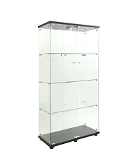 Streamdale Furniture Led Glass Display Cabinet with 4 Shelves, 64.7"x31.7"x14.3")