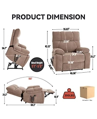 Streamdale Furniture Brown Power Lift Recliner with Massage & Heat